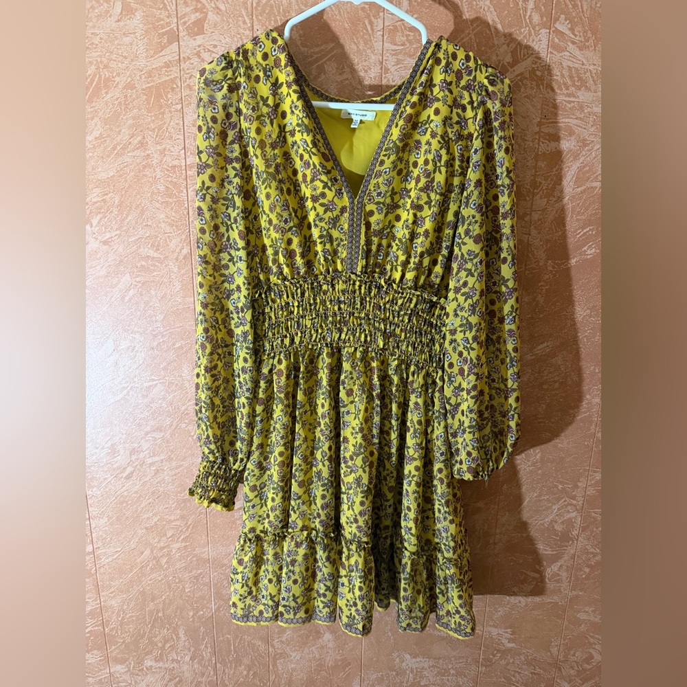 Max Studio Yellow Floral Dress